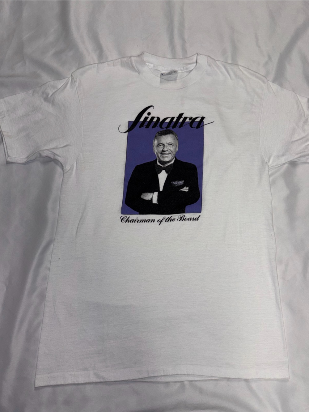 Hanes White T‑Shirt with Purple Sinatra Graphic Lot N
